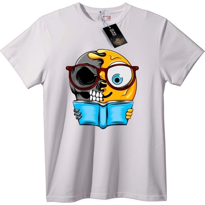 NOONEBRAND Тениска Skull и Емоджи Четат - XS, Black