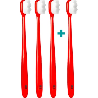 Nanosmile Ultrajemný zubní kartáček Red 4 ks