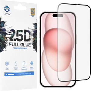 LITO Протектор за iPhone 15 - Lito 2.5D FullGlue Glass - черен