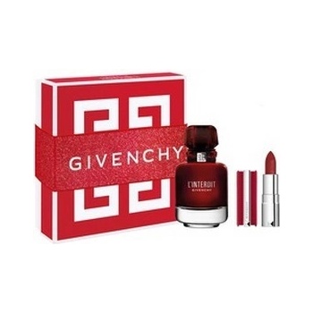 Givenchy L'Interdit Eau de Parfum Rouge EDP 50 ml + Le Rouge Deep Velvet mini rtěnka N°37 Rouge Grainé 1,5 g, dárková sada