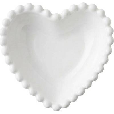 Clayre & Eef Keramická mistička ve tvaru srdce s perličkovým okrajem S 7 x 7 x 3 cm 25 ml
