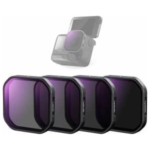 NEEWER Pack of 4 ND/PL filters compatible with Insta360 Ace Pro 2, ND8/PL+ND16/PL+ND32/PL+ND64/PL gray filter polarizing filter, not compatible updated version, new round lens protectors, FL91 - 10105316