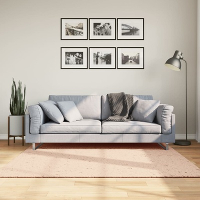 vidaXL Килим HUARTE с къс косъм, мек и миещ се, руж, 160x160 см (375154)