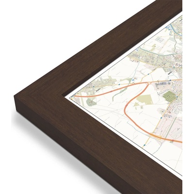 Excart Maps Olomouc - nástěnná mapa 140 x 100 cm Varianta: mapa v dřevěném rámu, Provedení: Pegi skořice
