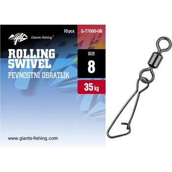 Giants Fishing Pev. Obratlík S Karabinkou Rolling Swivel With Hooked Snap 10ks