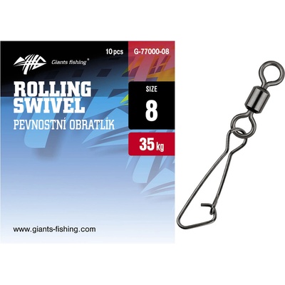 Giants Fishing Pev. Obratlík S Karabinkou Rolling Swivel With Hooked Snap 10ks