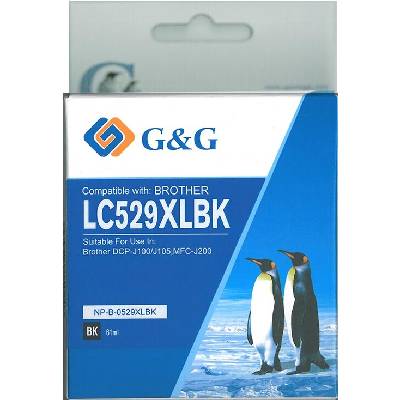 Compatible Глава за BROTHER - Black LC-529XLBK - G&G (NP-B-0529XLBK)