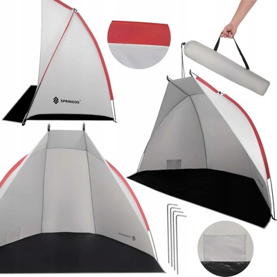 Springos Plážový Stan šedý, voděodolný, s UV filtrem, 210 cm