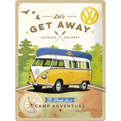 Nostalgic Art Plechová Ceduľa VW Bulli Let's Get Away