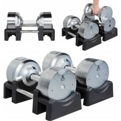 Arow Chrómované nastaviteľné činky 2 x 32 kg