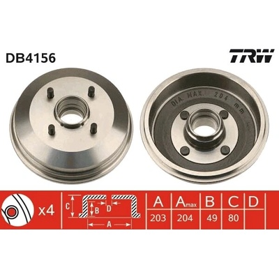 Brzdový bubon TRW DB4156