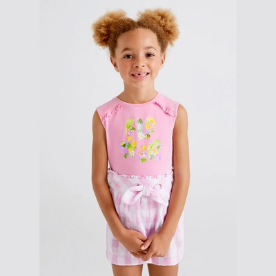 MAYORAL Потник в розово за момиче с цветен надпис Майорал