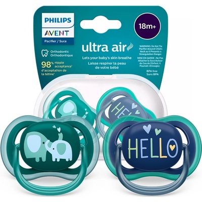 Avent Philips cumlík ultra air slon chlapec modrozelená 2 ks