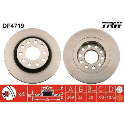 Brzdový kotúč TRW DF4719