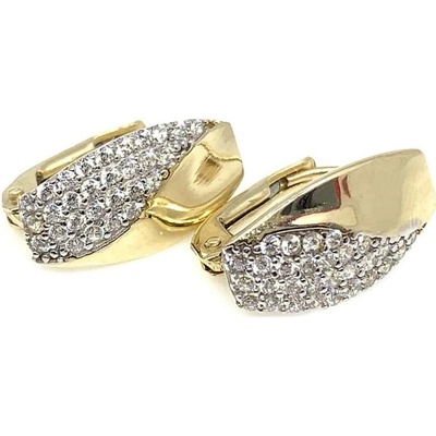Jan Kos jewellery zlaté náušnice s bílým kamenem 59629465