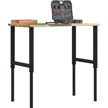 vidaXL Работна маса 100x60x(71, 5-98) cm Дъб от масивна дървесина (3309695)