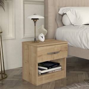 TopMebel Нощно шкафче Lube TopMebel от меламин в цвят сапфирен дъб 40x28, 2x40cm