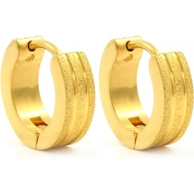 BRUNOshop.cz Náušnice kroužky gold s pískováním S2283