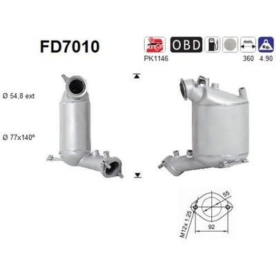 Filtr sazových částic, výfukový systém AS FD7010
