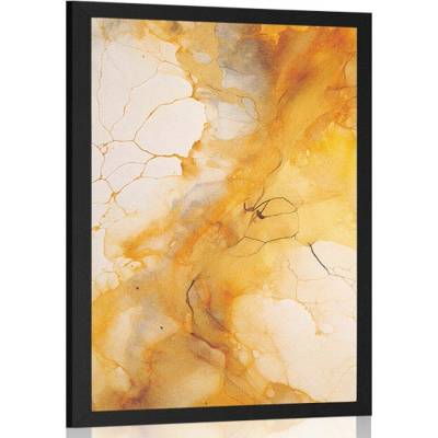 Plakát žlutý mramor - 40x60 white