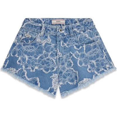 Guess Къси деним панталони за момиче с релефни детайли Guess