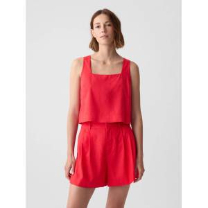 GAP Crop top от лен GAP GAP | Cherven | ЖЕНИ | M - zoot - 81,56 лв