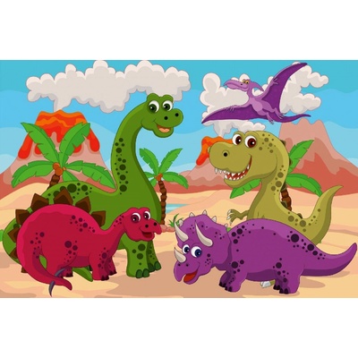 DIMEX MS-5-1463 Vliesová fototapeta na zeď Kreslenie dinosaury, rozmery 375 x 250 cm