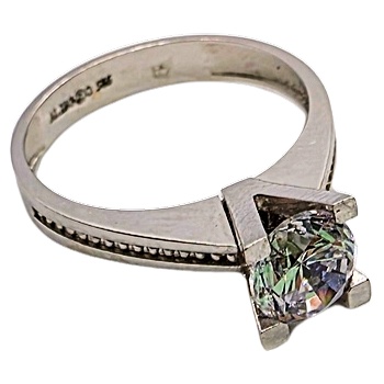 VipGold Годежен пръстен бяло злато 3.06 гр (pr063)