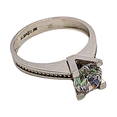 VipGold Годежен пръстен бяло злато 3.06 гр (pr063)