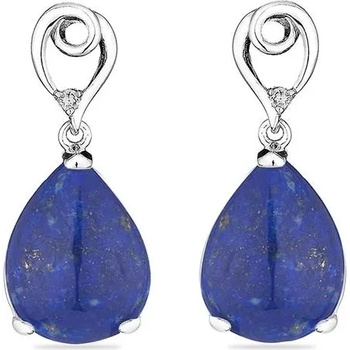 Image 1 of Swan Сребърни обици с лапис и камъчета от циркон GL779LE Swan