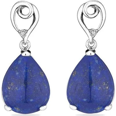 Swan Сребърни обици с лапис и камъчета от циркон GL779LE Swan