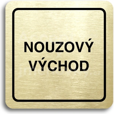 ACCEPT Piktogram nouzový východ - zlatá tabulka - černý tisk