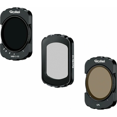 Rollei set filtrů pro DJI Osmo Pocket 3 a 4 Sada filtrů, pro kamery DJI Osmo Pocket 3 a 4, 1× VND 2–32, 1× CPL, 1× Black Mist 1/4, optické sklo s nanovrstvou, magnetické uchycení 20374