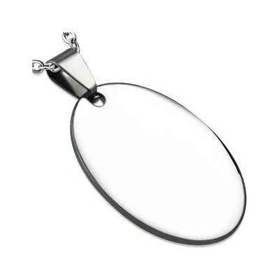 Šperky4U Ocelový přívěšek destička ovál 24 x 37 mm DR1314
