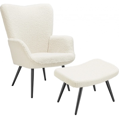 Tectake 405598 Hygge s podnožkou krémová / černá