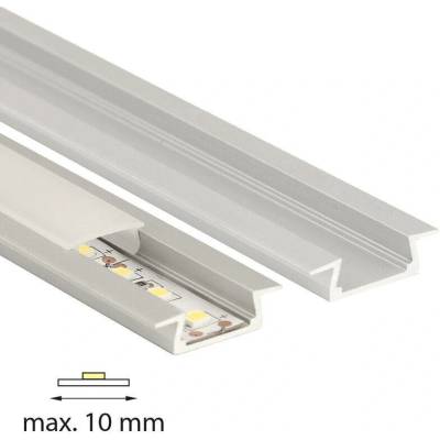 ML-761.024.02.1 Vestavný hliníkový profil VR, 22x7 mm, mléčný difuzor, komplet, 1 m