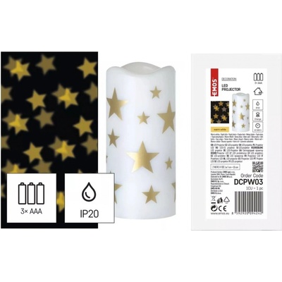 Emos DCPW03 Lighting LED dekorativní projektor hvězdičky 3x AAA vnitřní teplá bílá