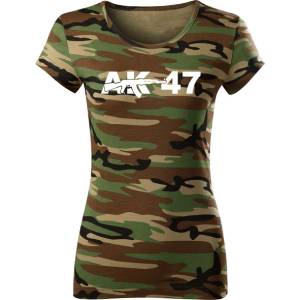 DRAGOWA дамска тениска ak47, камуфлаж, 150г/м2 (4034)