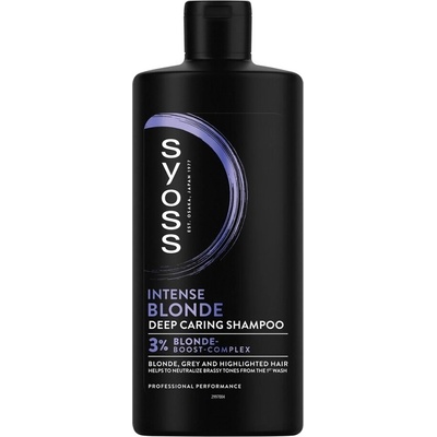 SYOSS Professional Intense Blonde Shampoo 440 ml - pro melírované, bílé a šedivé vlasy