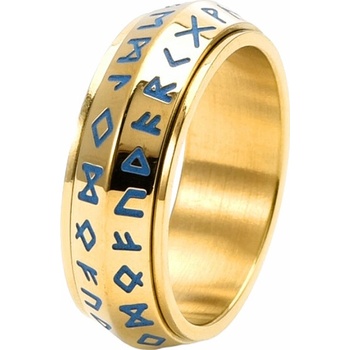 Nefertitis Pánský ocelový prsten Zlaté runy NF55647