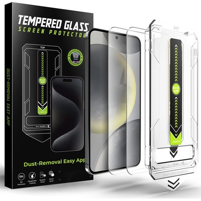 Techsuit Протектор за Samsung Galaxy S25 Plus / Galaxy S24 Plus - Techsuit - [Съвместим с отключване с пръстов отпечатък] TitanGlass CrystalHD (2 броя) - Прозрачен