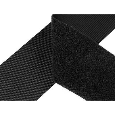 Nízkoprofilový suchý zip háček + plyš šíře 10 cm METRÁŽ - černá