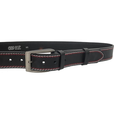 Belts 504-60-2PR-BČV kožený opasek černý