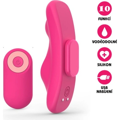 VšeNaSex.cz Bezdrátový vibrační motýlek Magnetic Wearable Vibe růžový