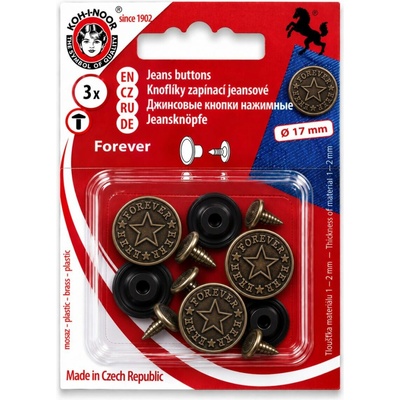 Knoflík riflový FOREVER vel. 7 (17mm) varianta staromosaz – Hledejceny.cz