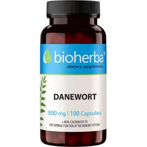 Bioherba Danewort, 300 mg, 100 капсули, Bioherba