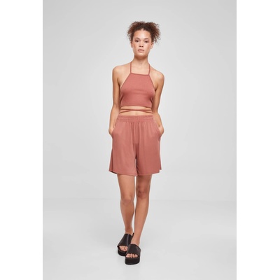 Urban Classics Дамски къси панталони в цвят праскова Urban Classics Ladies ShortsUB-TB4362-04420 - Праскова, размер XS