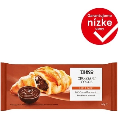 Tesco Croissant s kakaovou náplňou 60 g