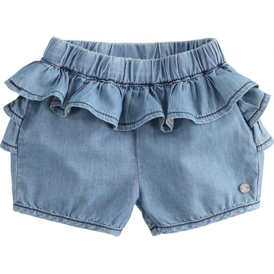 Minibanda kraťasy denim s volánky světle modré