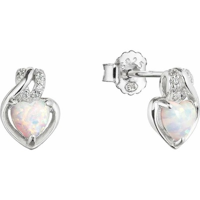 EVOLUTION GROUP 11469.1 white synt. opal ag náušnice (AG 925 / 1000; 1 g)